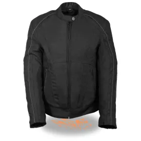 Milwaukee Leather SH1954 Women's Black Textile Jacket with Stud and Wings Detailing